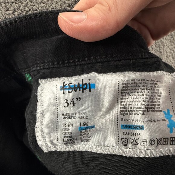 Ksubi Black Stretch Tapered Denim Jeans Button Fly Designer Size 34x32 Adult - Picture 15 of 16